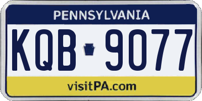PA license plate KQB9077