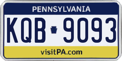 PA license plate KQB9093