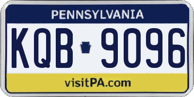 PA license plate KQB9096