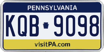 PA license plate KQB9098