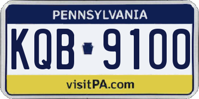 PA license plate KQB9100