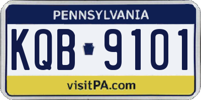 PA license plate KQB9101