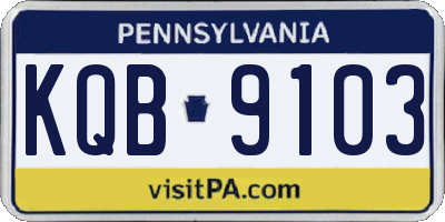 PA license plate KQB9103