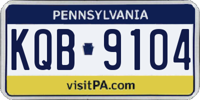 PA license plate KQB9104