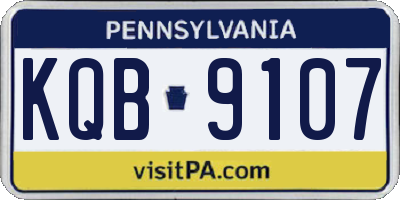 PA license plate KQB9107