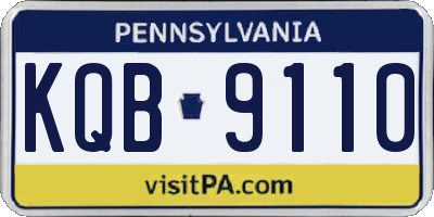 PA license plate KQB9110