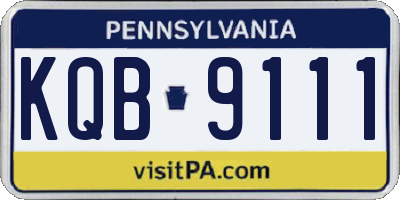 PA license plate KQB9111