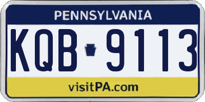 PA license plate KQB9113