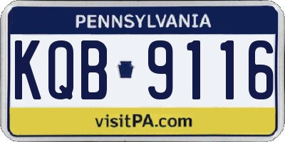 PA license plate KQB9116