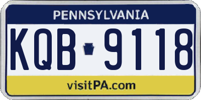 PA license plate KQB9118