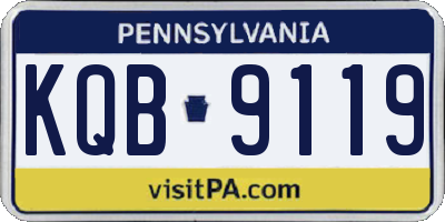 PA license plate KQB9119