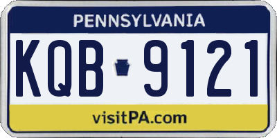 PA license plate KQB9121