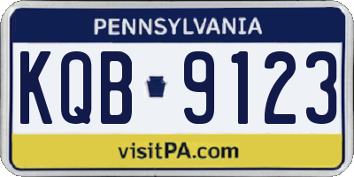PA license plate KQB9123