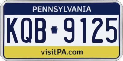 PA license plate KQB9125