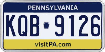 PA license plate KQB9126