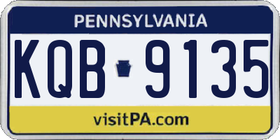 PA license plate KQB9135