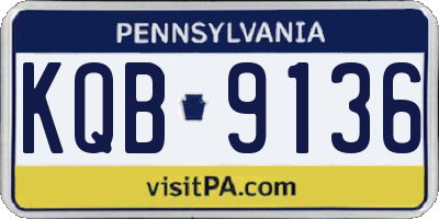 PA license plate KQB9136