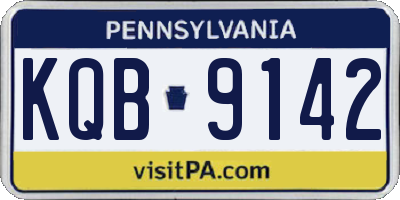 PA license plate KQB9142