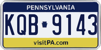 PA license plate KQB9143