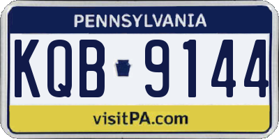 PA license plate KQB9144