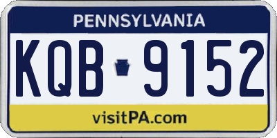 PA license plate KQB9152