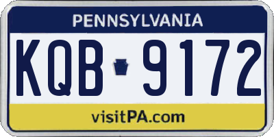 PA license plate KQB9172