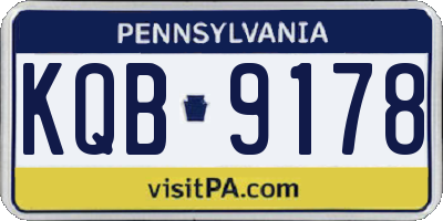 PA license plate KQB9178