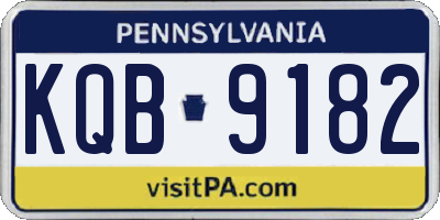 PA license plate KQB9182