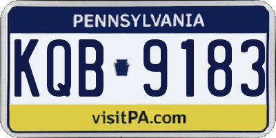 PA license plate KQB9183