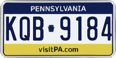 PA license plate KQB9184