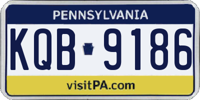 PA license plate KQB9186