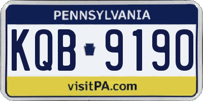 PA license plate KQB9190