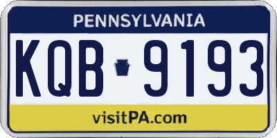 PA license plate KQB9193