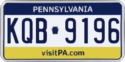 PA license plate KQB9196