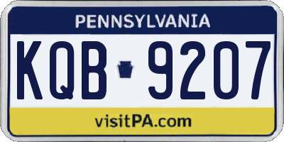 PA license plate KQB9207