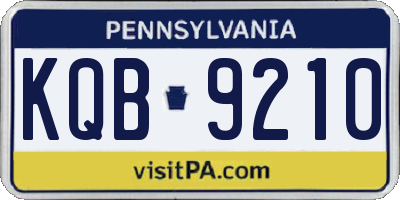 PA license plate KQB9210