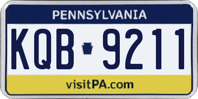 PA license plate KQB9211