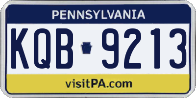 PA license plate KQB9213
