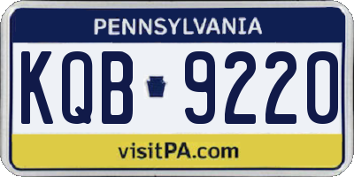 PA license plate KQB9220