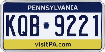 PA license plate KQB9221