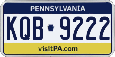 PA license plate KQB9222