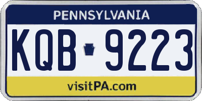 PA license plate KQB9223