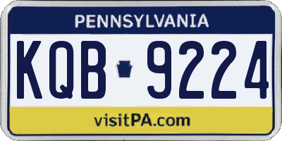 PA license plate KQB9224
