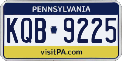 PA license plate KQB9225