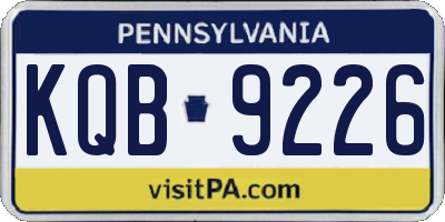 PA license plate KQB9226