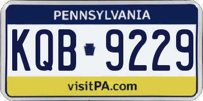 PA license plate KQB9229
