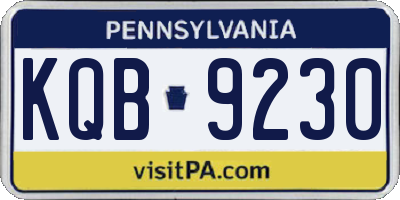 PA license plate KQB9230