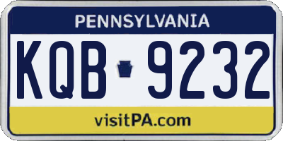 PA license plate KQB9232