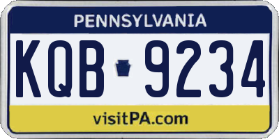 PA license plate KQB9234