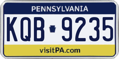 PA license plate KQB9235